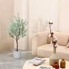 SOGUYI 120cm Eucalipto Artificial Plantas, Plantas Artificiales Decorativas de Eucalipto con Hojas de Dólar de Plata Blanco, Potted Decorativas Plantas para Hogar Oficina Modernos Decoración(1 Piezas) - Imagen 8