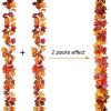 OEMG Guirnalda Otoño Decoracion, 2 Guirnaldas Artificiales de Hojas de Arce, 1,8 m Arce Otoño Colgando Deja Enredadera con Luces, Decoración Otoñal Interior Exterior Accióngracias Christmas Halloween - Imagen 7