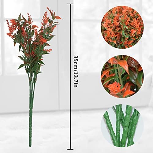 Boic10 Manojos de Lavanda Flores Artificiales, Plantas Decorativas para Embellecer el Interior y Exterior de la Ventana de Entrada Jardín-Naranja - Imagen 2