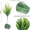 Dremisland 12 Piezas Planta Artificial 40cm Helecho Boston de Falso Arbusto Verdes Plantas de Plástico Resistente UV Rama para Jardinera Patio Boda Jarrones Hogar Jardín Granja - Imagen 4