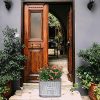 Maceta gris para exteriores – Macetas grandes de metal de 33 cm – Maceta de jardín y comedero para cultivar flores y verduras – Maceta de hierbas para alféizar de ventana - Imagen 9