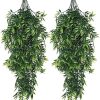 heuchaey 5 Piezas Plantas Artificiales Colgantes,Hoja de Bambú Plantas Artificiales,Natural de Hoja de Bambú,Artificiales Decorativas Colgantes 83cm,para Jardín,Terraza,Pared,Boda