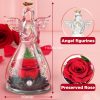 ELEUTH Rosa Eterna Natural Preservada,Real Rosa Eterna en Vidrio Angel Figurines,Flores Eterna con Figura Ángel Regalo Madre,Regalo Cumpleaños Mujer,Regalo para Mujer el Dia de Madre,San Valentín - Imagen 3