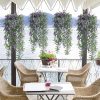 Dremisland 4 Piezas Morado Flores Artificiales Colgantes Plantas 67cm Protección UV Planta Artificial Exterior Decoración para Hogar Habitación Hogar Boda - Imagen 7