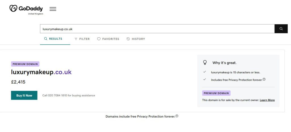 www.luxurymakeup.co.uk Domain Name For Sale On Godaddy Listing Buy It Now!