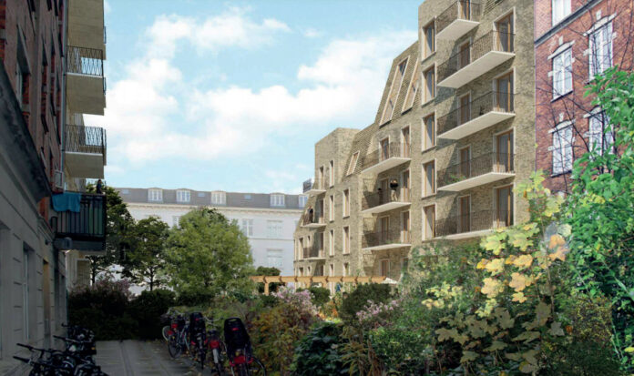 Bonum Development og SEBC bygger 38 boliger ved Kong Georgs Vej på Frederiksberg. Visualisering: Holscher Nordberg.