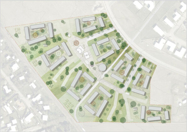 Bo-Vita og Svanen Gruppen bygger 175 boliger i Kregme syd for Frederiksv&aelig;rk. Visualisering: KHR Architecture.