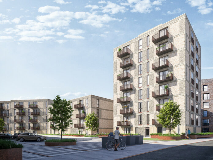 Raundahl & Moesby bygger boliger i Risskov for Koncenton. Visualisering: Arkitema.