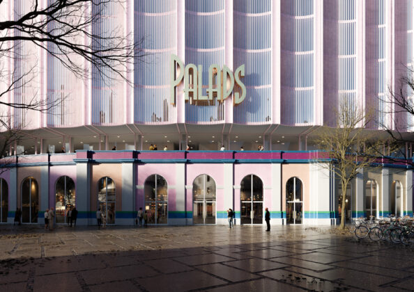 Nordisk Film Biografer præsenterer tre bud på fremtidens Palads. Visualisering: Cobe.