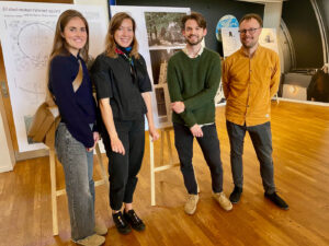 Vinderne af Sciencehytterne fra ReVærk: arkitekterne Anne Sophie Donslund, Mathilde Zink, Simeon Østerlund Bamford og Mathias Nørgård. Foto: PR.