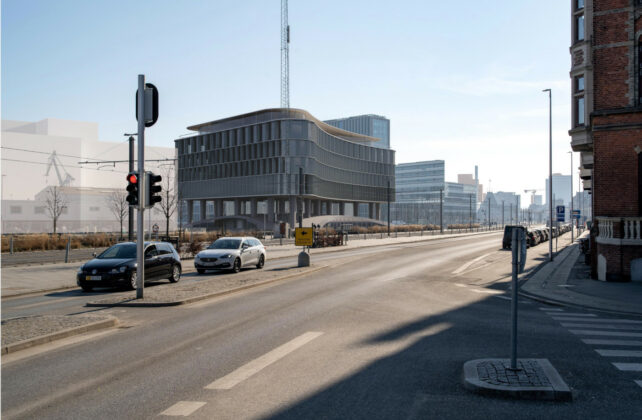Bestseller-ejer Anders Holch Povlsens AAA United er bygherre på projekt med kontorer og markedshal mellem Bernhardt Jensens Boulevard og Kystvejen ved Nørreport i Aarhus. Visualisering: Dorte Mandrup.