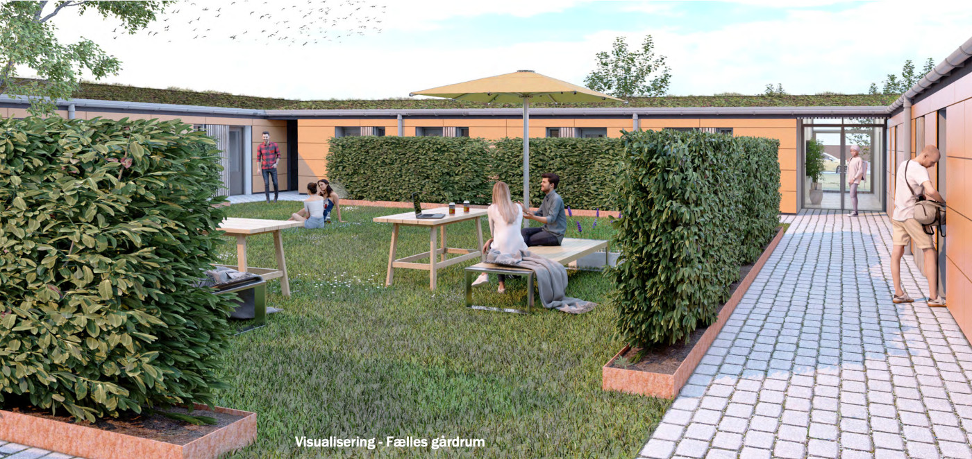 Civica vil omdanne Bramstrupkollegiet i Munkebjergparken til 26 nye ungdomsboliger. Visualisering: C&W Arkitekter.