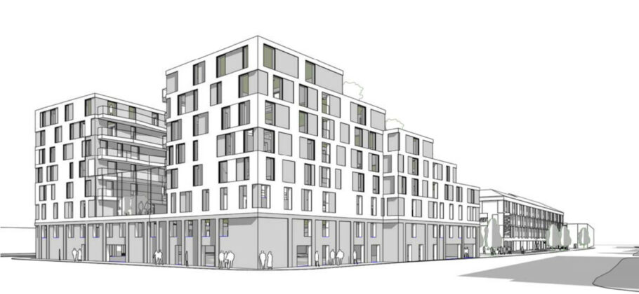 Zetland Capital har valgt KHR Architecture som arkitektrådgiver på et projekt, der skal revitalisere Hvidovrevejs Butikstorv. Illustration fra lokalplanen.