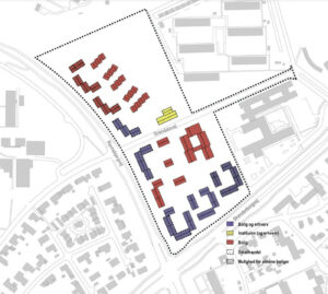 Nu skal Jyllands-Postens grund i Viby omdannes til boligområde. Illustration fra lokalplanen.