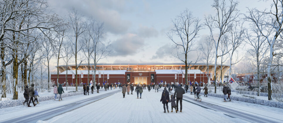 Nyt stadion i Aarhus. Visualisering: Team Zaha Hadid Architects, Tredje Natur og Sweco.