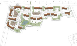 Udvikler bag 35 nye rækkehuse i Valløby. Illustrationsplan: Erik Arkitekter.