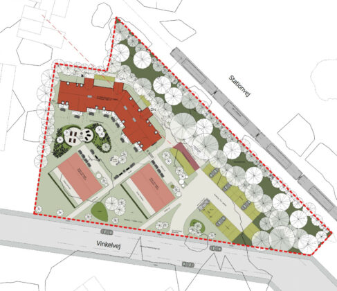 Boligforeningen Kristiansdal står bag projekt med 28 nye ungdomsboliger på Vinkelvej i Odense. Illustration fra lokalplanen.