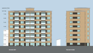 Vivabolig vil nedrive og genopbygge højhus med 32 boliger på Konvalvej i Aalborg. Visualisering: Arkitektfirmaet Nord.