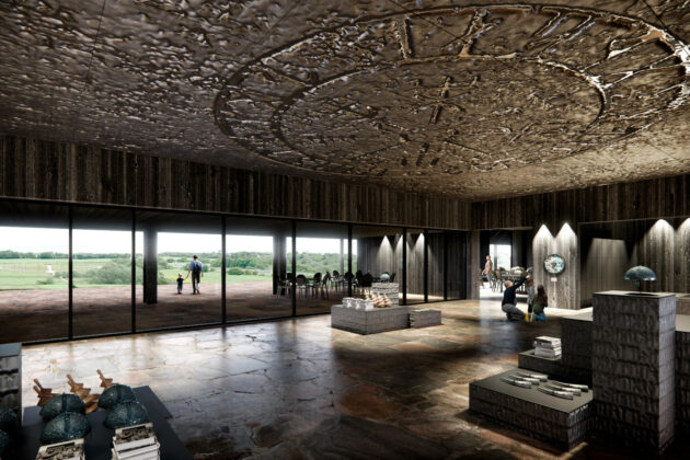 Loop Architects har sammen med Lytt Architecture og ingeniør Viggo Madsen vundet konkurrencen om at designe et nyt vikinge-oplevelsescenter i Lellinge ved Køge. Visualisering: Team Loop.