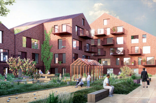 Visualisering af boligprojektet på Københavnsvej 26 i Roskilde: Cebra Architecture.