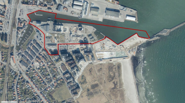 De sidste to etaper på Søndre Havn i Køge omfatter områderne SH5 og SH6, hvor der både skal bygges boliger og erhverv. Illustration: Køge Kyst P/S.