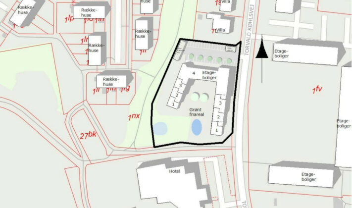 JC Ejendomme vil omdanne det tidligere lægehus på Torvald Køhlsvej i Odder til lejligheder. Illustration fra lokalplanen.