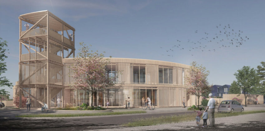 "Verdens Vidunderligste Daginstitution" skal bygges på Nordholmen i Ny Rosborg i Vejle. Visualisering: Tegnestuen Vandkunsten.