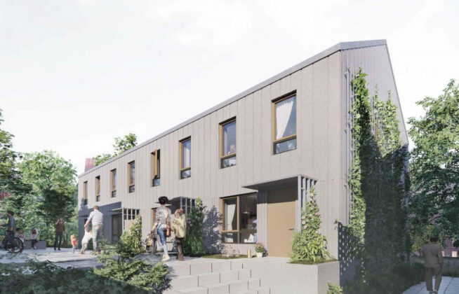 Dansk Boligbyg bygger almene boliger for Vores Bolig i Vinge ved Frederikssund. Visualisering: Mangor & Nagel - En del af Aart.