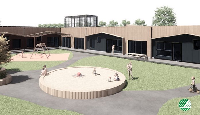 Børnehuset Nordlys er blevet svanemærket. Visualisering: Arkitekterne Køge.