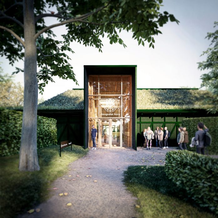 Projektet Den Grønne Portal i Geografisk Have i Kolding. Visualisering: Aart.
