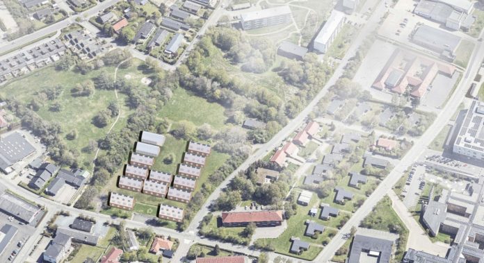 Slagelse Boligselskab står bag projektet Knuds Have med 56 nye rækkehuse på Sverigesvej i Slagelse.