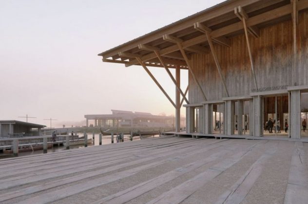 Arkitektkonkurrencen om et nyt vikingeskibsmuseum i Roskilde er afgjort. Visualisering: Lundgaard & Tranberg Arkitekter.