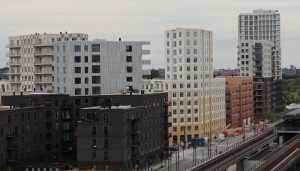 Lejligheder i Bella Kvarter i Ørestad i København. Foto: Dansk Byudvikling.