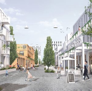 Erhvervskvarteret ved Mileparken og Marielundvej i Herlev skal udvikles til bydelen Marielund med masser af nye boliger. Illustration fra udviklingsplanen.