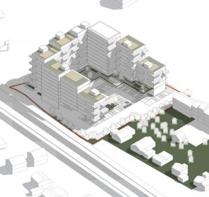 Innovater står bag et stort boligprojekt i Hvidovre. Visualisering: Sweco Architects.