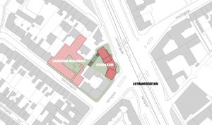 kultur- og bevægelseshus vil bygge kultur- og bevægelseshus ved Nørreport i Aarhus. Illustration: Loop Architects.