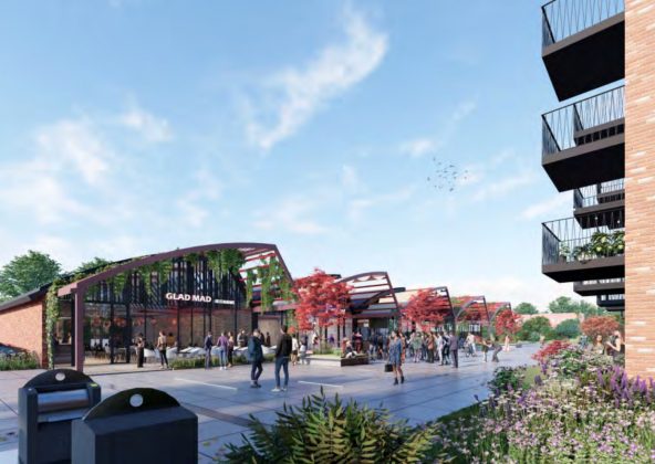 Thor Radiatorfabrik i Herlev skal omdannes til 520 boliger. Visualisering: Olav de Linde.