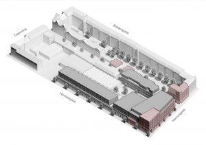 Holger Petersens Tekstilfabrik på Nørrebro. Visualisering: Holscher Nordberg Architecture and Planning.
