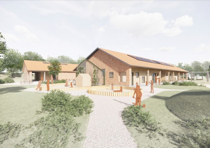 Der skal bygges en ny børnehave i Stilling i Skanderborg Kommune. Visualisering: Rum Arkitekter.