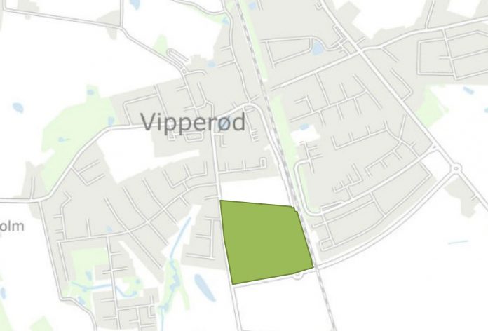 Nyt kommuneplantillæg skal give mulighed for 250 nye boliger i Vipperød. Illustration: Holbæk Kommune.