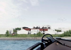 Spodsbjerg Badehotel skal omdannes til nyt boligområde. Visualisering: Graa Arkitekter.