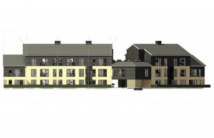 Ullerslev-Centret skal udvides med 46 boliger. Visualisering fra lokalplanen.