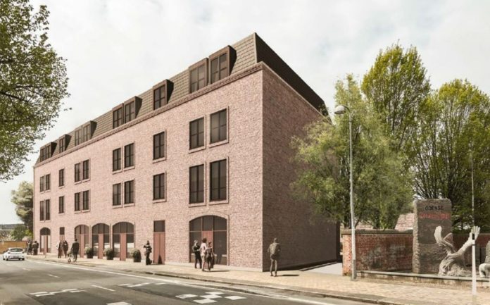 Bolio Projekt vil bygge 56 boliger på Østergade 46 midt i Odense. Visualisering fra lokalplanen.