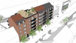 Et af de fem forslag til Munkegården. Visualisering: Pluskontoret Arkitekter.