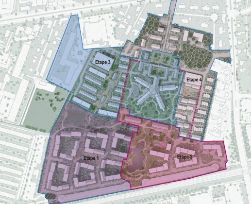 De nye inddeling af lokalplanetaper for udviklingen af den nye bydel på fængselsgrunden. Illustration: Albertslund Kommune.