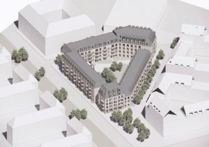 Bo-Vita vil bygge 27 almene boliger som en del af et stort projekt på Scandiagade i Sydhavnen. Visualisering: Sweco Architects.