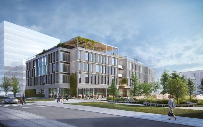 GF Forsikring får nyt domicil i Cortex Park i Odense. Visualisering: PLH Arkitekter.