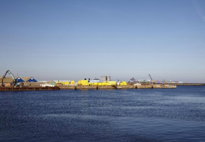 BG CEM vil bygge kontor og siloer på Køge Havn. Visualisering fra lokalplanen.