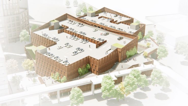 A. Enggaard skal stå for byggeriet af nyt parkeringshus i Sydhavnskvarteret i Aarhus. Visualisering: Aart.