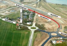 Skal ny støjskærm på Falster laves af jord? Skal ny støjskærm på Falster laves af jord? Foto: Vejdirektoratet.